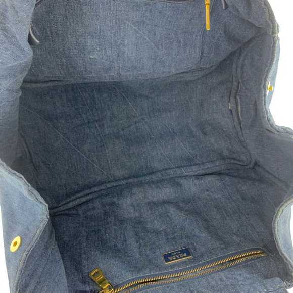Prada Canapa Tote Bag Denim Indigo Blue - Picture 4 of 5